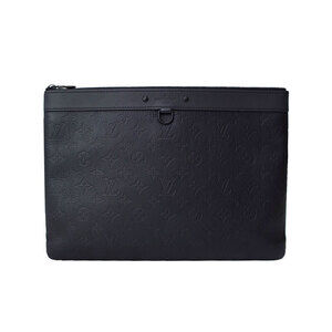Louis Vuitton Monogram Shadow Black Pochette Discovery Clutch Bag